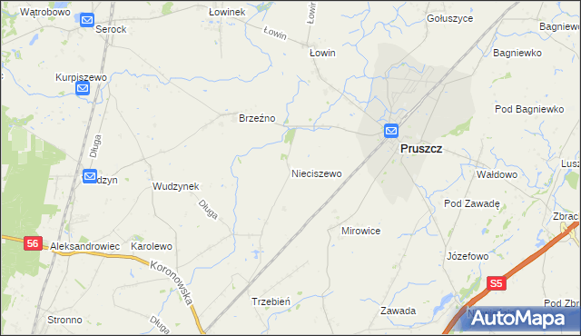mapa Nieciszewo, Nieciszewo na mapie Targeo