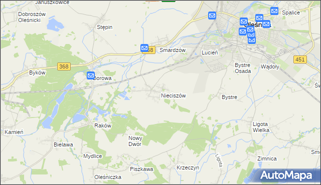mapa Nieciszów, Nieciszów na mapie Targeo