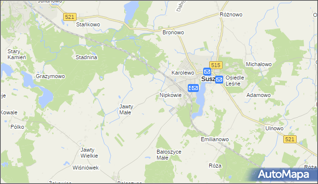 mapa Nipkowie, Nipkowie na mapie Targeo