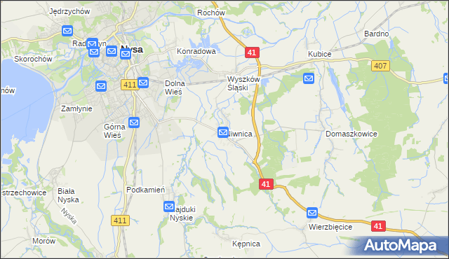 mapa Niwnica, Niwnica na mapie Targeo