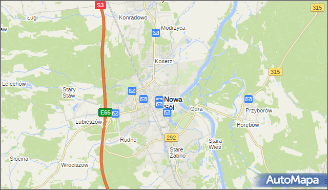 mapa Nowa Sól, Nowa Sól na mapie Targeo