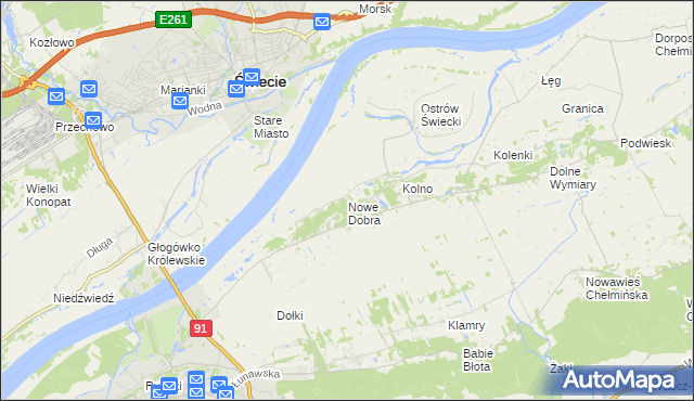 mapa Nowe Dobra gmina Chełmno, Nowe Dobra gmina Chełmno na mapie Targeo