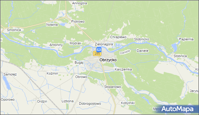 mapa Obrzycko, Obrzycko na mapie Targeo