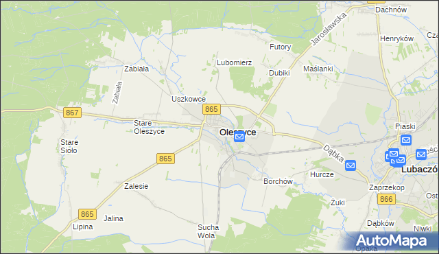 mapa Oleszyce, Oleszyce na mapie Targeo