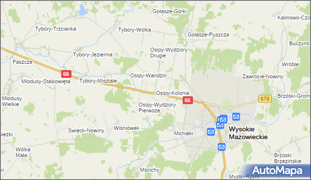 mapa Osipy-Kolonia, Osipy-Kolonia na mapie Targeo