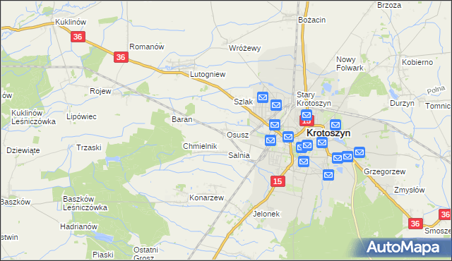 mapa Osusz, Osusz na mapie Targeo