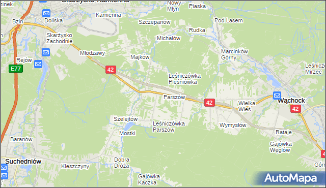mapa Parszów, Parszów na mapie Targeo