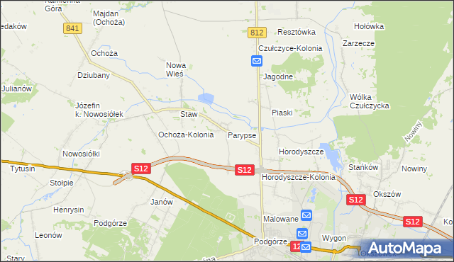 mapa Parypse, Parypse na mapie Targeo