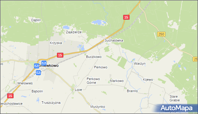 mapa Perkowo Dolne, Perkowo Dolne na mapie Targeo