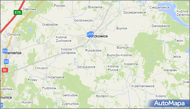 mapa Plucice, Plucice na mapie Targeo
