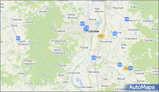 mapa Podole gmina Przecław, Podole gmina Przecław na mapie Targeo