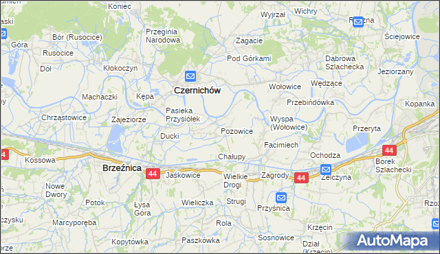 mapa Pozowice, Pozowice na mapie Targeo