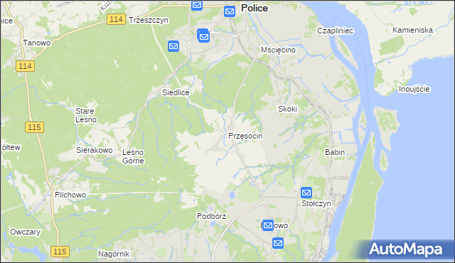 mapa Przęsocin, Przęsocin na mapie Targeo