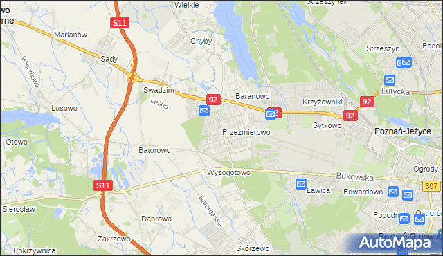 mapa Przeźmierowo, Przeźmierowo na mapie Targeo