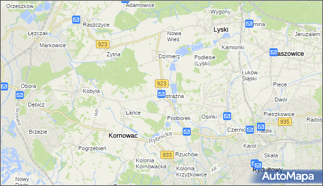 mapa Pstrążna, Pstrążna na mapie Targeo