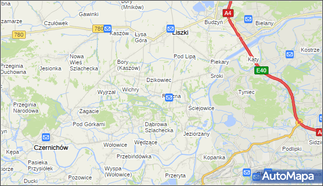 mapa Rączna, Rączna na mapie Targeo