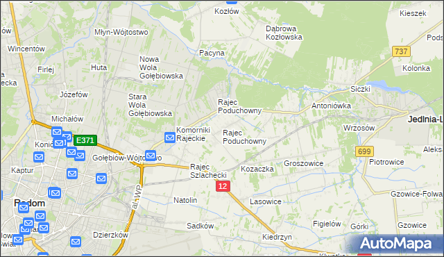 mapa Rajec Poduchowny, Rajec Poduchowny na mapie Targeo