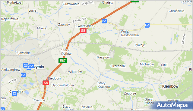 mapa Rasztów, Rasztów na mapie Targeo
