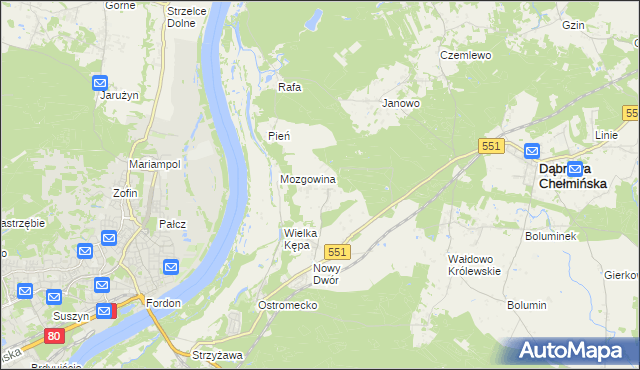 mapa Reptowo gmina Dąbrowa Chełmińska, Reptowo gmina Dąbrowa Chełmińska na mapie Targeo