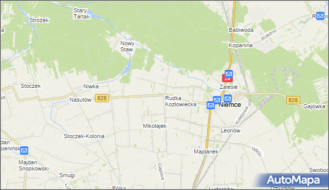 mapa Rudka Kozłowiecka, Rudka Kozłowiecka na mapie Targeo