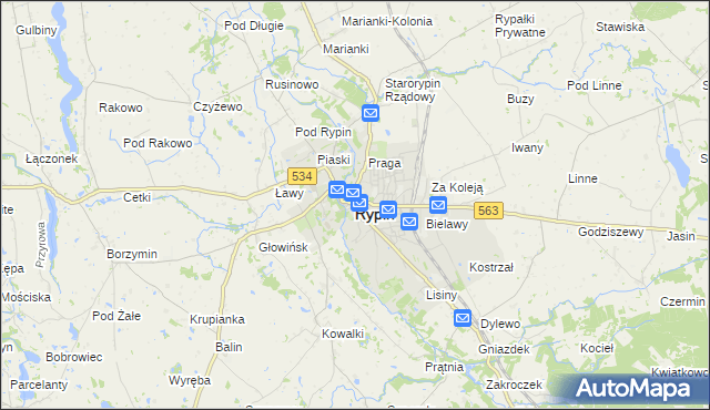 mapa Rypin, Rypin na mapie Targeo