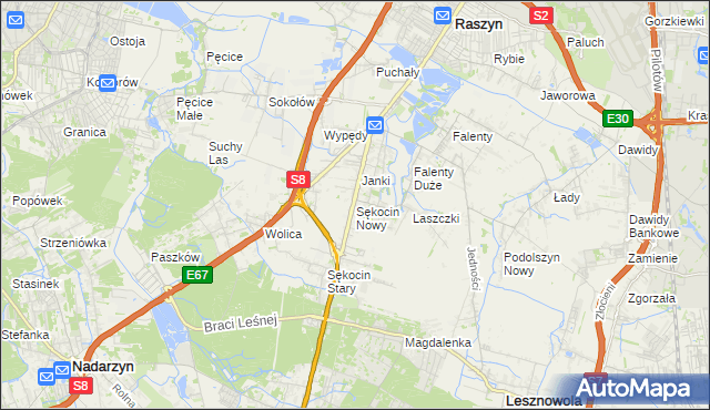 mapa Sękocin Nowy, Sękocin Nowy na mapie Targeo