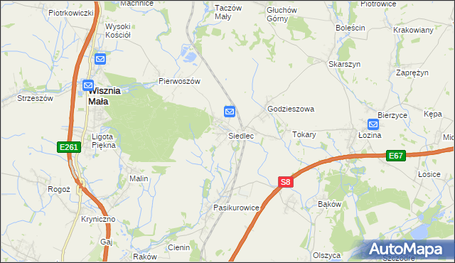 mapa Siedlec gmina Długołęka, Siedlec gmina Długołęka na mapie Targeo