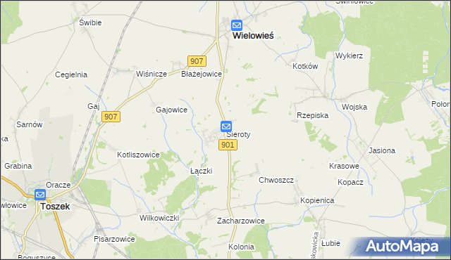 mapa Sieroty, Sieroty na mapie Targeo