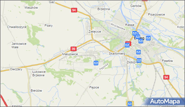 mapa Skarbimierz-Osiedle, Skarbimierz-Osiedle na mapie Targeo