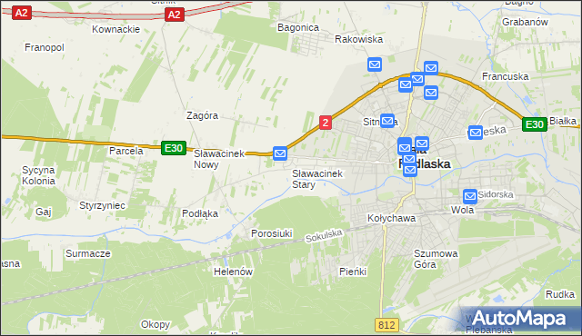 mapa Sławacinek Stary, Sławacinek Stary na mapie Targeo