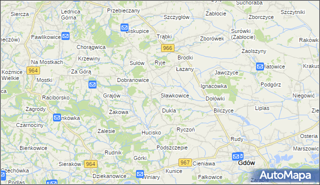 mapa Sławkowice, Sławkowice na mapie Targeo