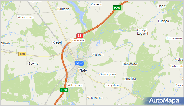 mapa Słudwia, Słudwia na mapie Targeo