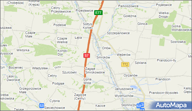 mapa Smroków, Smroków na mapie Targeo