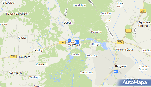 mapa Smyków gmina Przyrów, Smyków gmina Przyrów na mapie Targeo