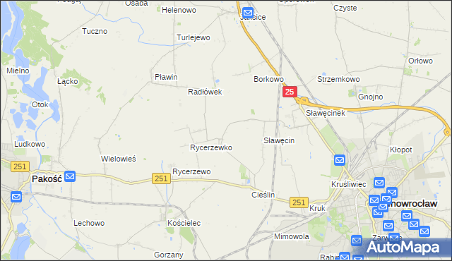 mapa Sójkowo gmina Inowrocław, Sójkowo gmina Inowrocław na mapie Targeo