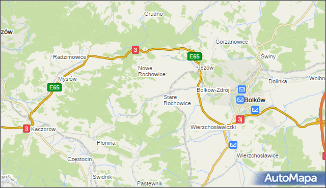 mapa Stare Rochowice, Stare Rochowice na mapie Targeo