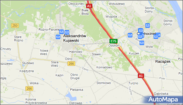 mapa Stawki gmina Aleksandrów Kujawski, Stawki gmina Aleksandrów Kujawski na mapie Targeo