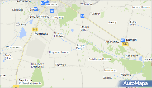 mapa Strupin Duży, Strupin Duży na mapie Targeo