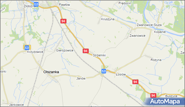 mapa Strzelniki gmina Lewin Brzeski, Strzelniki gmina Lewin Brzeski na mapie Targeo