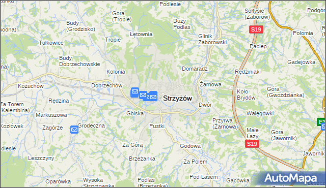 mapa Strzyżów, Strzyżów na mapie Targeo