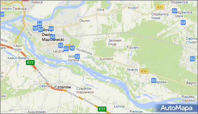 mapa Suchocin gmina Jabłonna, Suchocin gmina Jabłonna na mapie Targeo