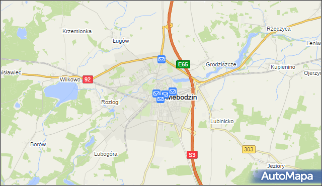 mapa Świebodzin, Świebodzin na mapie Targeo