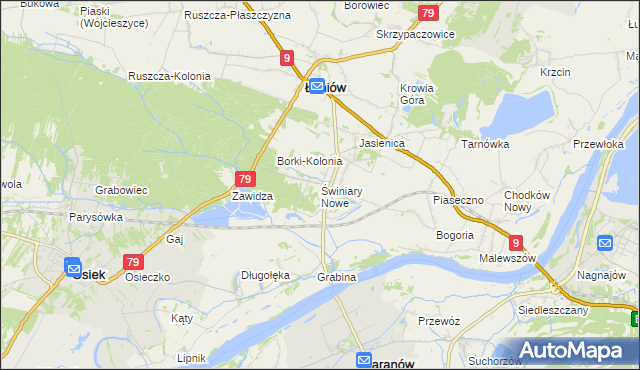 mapa Świniary Nowe, Świniary Nowe na mapie Targeo