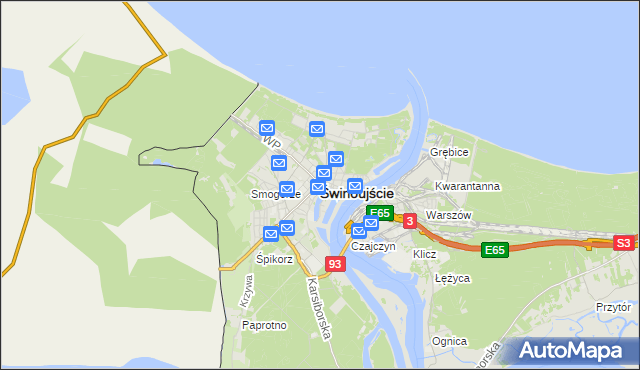 mapa Świnoujście, Świnoujście na mapie Targeo