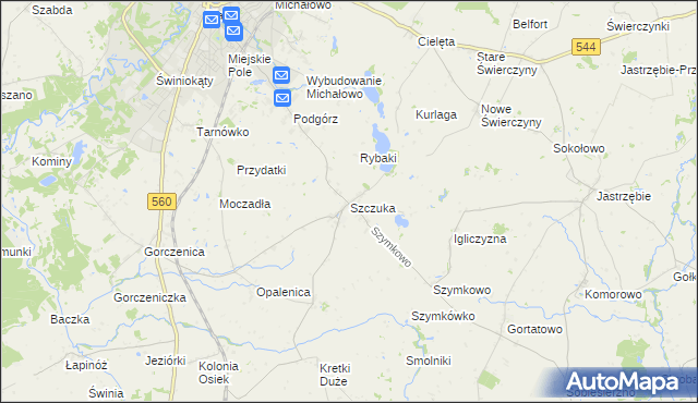 mapa Szczuka, Szczuka na mapie Targeo