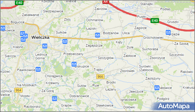 mapa Szczygłów, Szczygłów na mapie Targeo