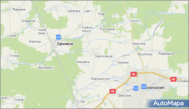mapa Szemrowice, Szemrowice na mapie Targeo