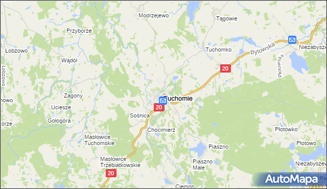 mapa Tuchomie, Tuchomie na mapie Targeo