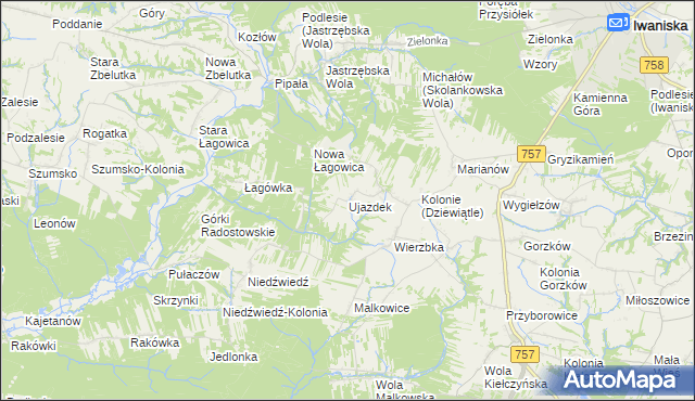 mapa Ujazdek, Ujazdek na mapie Targeo