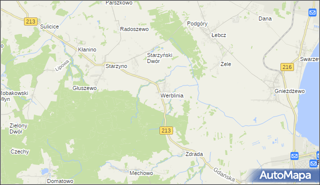 mapa Werblinia, Werblinia na mapie Targeo